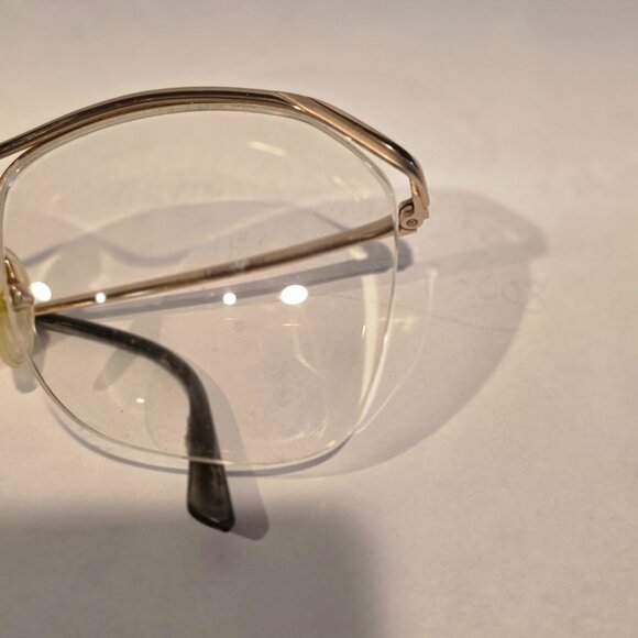 Logo Paris Gold Metal Half Rim Frame Eyeglasses 231-02 000 53 15 - Picture 7 of 15